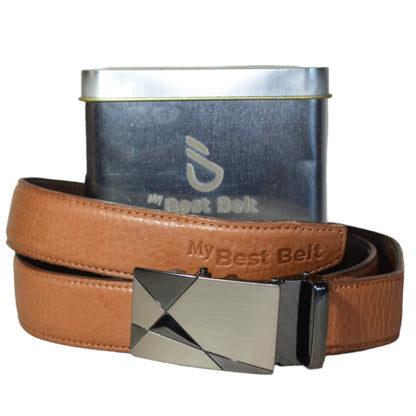 Cinto y  Diseño. Cuero Doble, Ajuste perfecto, hebilla automática